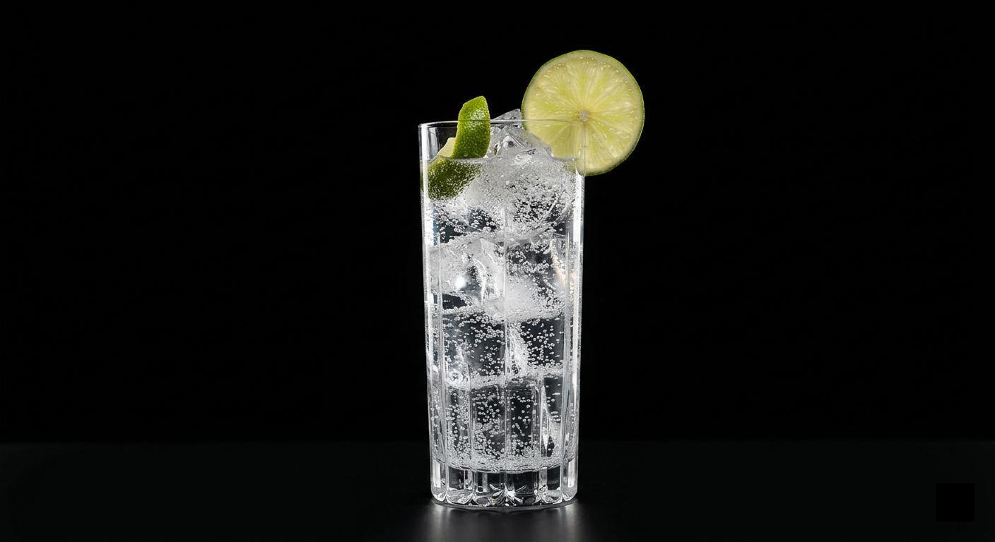 Classic Blonde Gin in a tall glass with ice and lime